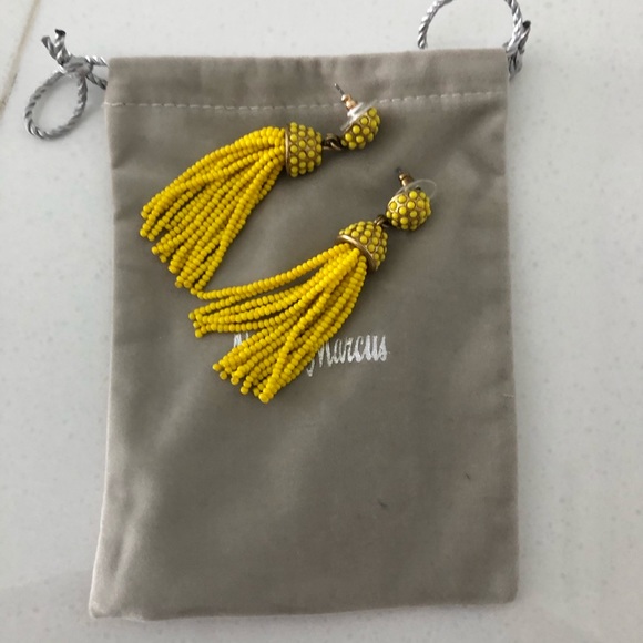 Yellow fringe earrings - Picture 2 of 2